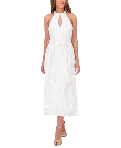 【送料無料】 ケンジー レディース ワンピース トップス Women's Metallic Pleated Keyhole-Cutout Maxi Dress Silver 【送料無料】 ケンジー レディース ワンピース トップス Women's Metallic Pleated Keyhole-Cutout Maxi Dress Silver