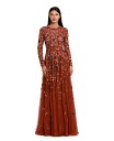 【送料無料】 マックダガル レディース ワンピース トップス Women's Embellished High Neck Long Sleeve A Line ...