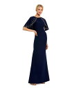 【送料無料】 マックダガル レディース ワンピース トップス Women's Crepe High Neck Fitted Gown With Beaded S...