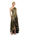 【送料無料】 マックダガル レディース ワンピース トップス Women's Pleated Metallic One Shoulder High Low Go...