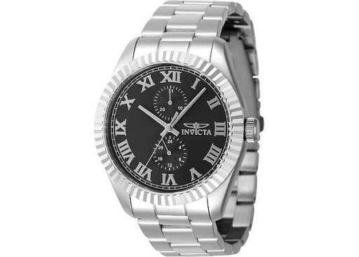 【送料無料】 インビクタ メンズ 腕時計 アクセサリー Men's 47420 Specialty Quartz Multifunction Black Dial Watch Silver 【送料無料】 インビクタ メンズ 腕時計 アクセサリー Men's 47420 Specialty Quartz Multifunction Black Dial Watch Silver