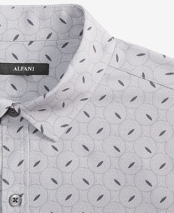 【送料無料】 アルファニ メンズ シャツ トップス Men's Alfatech Geometric Circle Print Shirt Grey