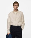 【送料無料】 マンゴ メンズ シャツ トップス Men's Regular-Fit Oxford Cotton Shirt Vanilla