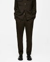 【送料無料】 マンゴ メンズ カジュアルパンツ ボトムス Men's Pleated Pants Chocolate