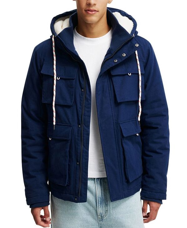 【送料無料】 コットンオン メンズ ジャケット・ブルゾン アウター Men's Heavy Weight Utility Parka Jacket Navy
