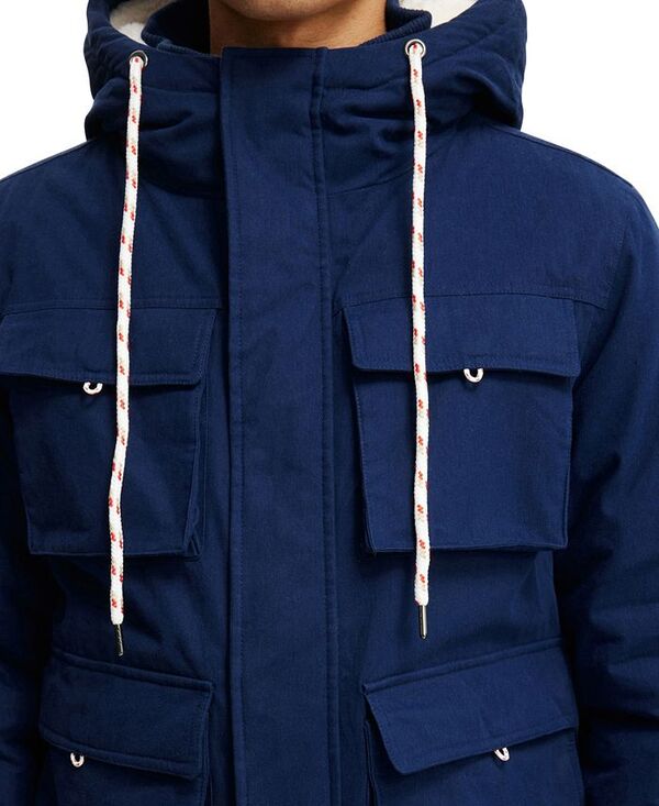 【送料無料】 コットンオン メンズ ジャケット・ブルゾン アウター Men's Heavy Weight Utility Parka Jacket Navy