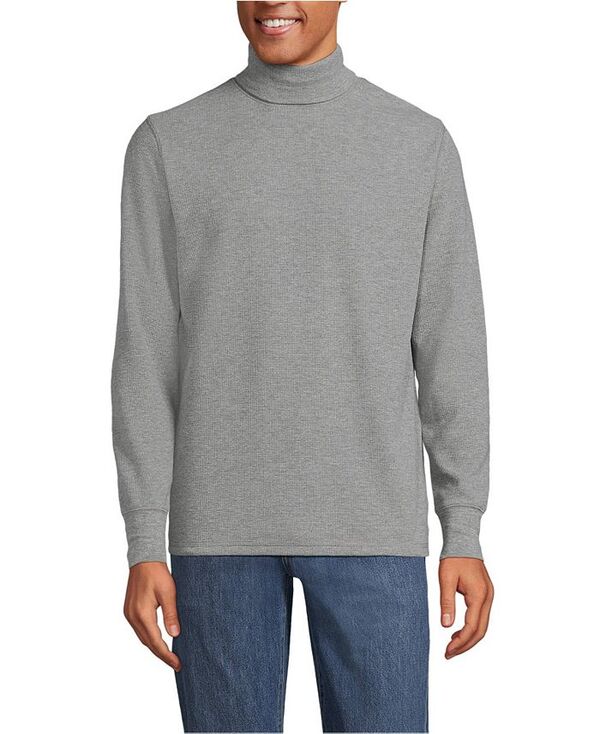 ̵ 󥺥  T ȥåץ Men's Long Sleeve Waffle Turtle Neck Pewte...