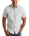 【送料無料】 ナウティカ メンズ シャツ トップス Men's Short Sleeve Button-Front Striped Shirt Sail Whi...