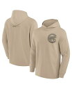 【送料無料】 ファナティクス メンズ パーカー・スウェット アウター Men's Khaki Chicago Cubs Elements Lightweight Fleece Hoodie Khaki(4)