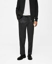 【送料無料】 マンゴ メンズ カジュアルパンツ ボトムス Men's Regular-Fit Pleated Trousers Gray