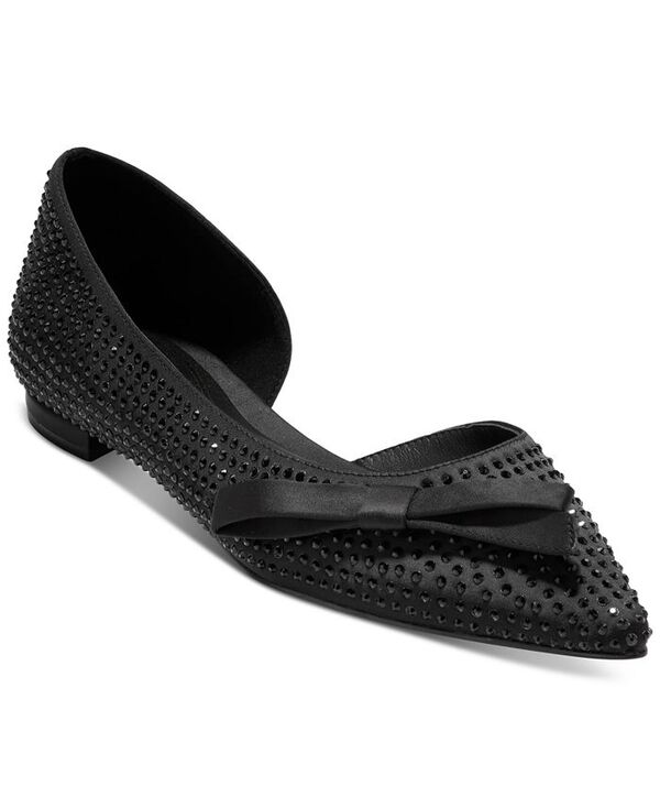 【送料無料】 コールハーン レディース パンプス シューズ Women's Noella Bow Skimmer Flats Black Satin Crystal
