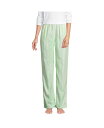 【送料無料】 ランズエンド レディース ナイトウェア アンダーウェア Petite Print Flannel Pajama Pants Icy mint green stripe(4)