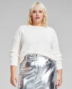 【送料無料】 アンドノウディス レディース ニット・セーター アウター Trendy Plus Size Embellished Cable-Knit Swea...