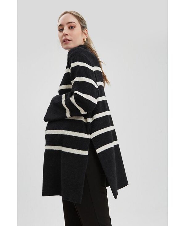 ノム レディース アウター ニット・セーター NOM Maternity Sarabeth Sweater Black white stripe ホワイト 2