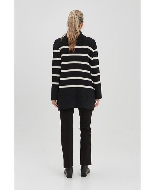 ノム レディース アウター ニット・セーター NOM Maternity Sarabeth Sweater Black white stripe ホワイト 3