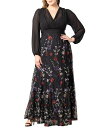 【送料無料】 キヨナ レディース ワンピース トップス Plus Size Isabella Embroidered Mesh Formal Gown Enchanted garden(4)