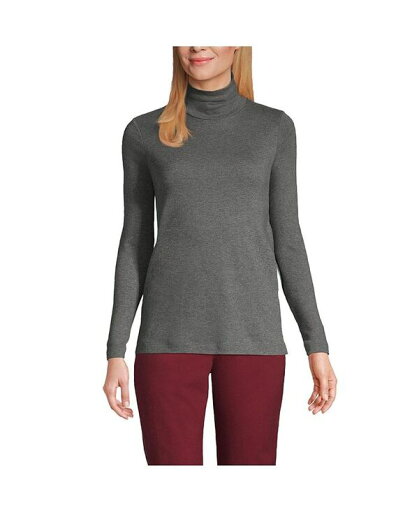 【送料無料】 ランズエンド レディース シャツ トップス Women's Supima Cotton Relaxed Long Sleeve Turtleneck Charcoal heather 【送料無料】 ランズエンド レディース シャツ トップス Women's Supima Cotton Relaxed Long Sleeve Turtleneck Charcoal heather
