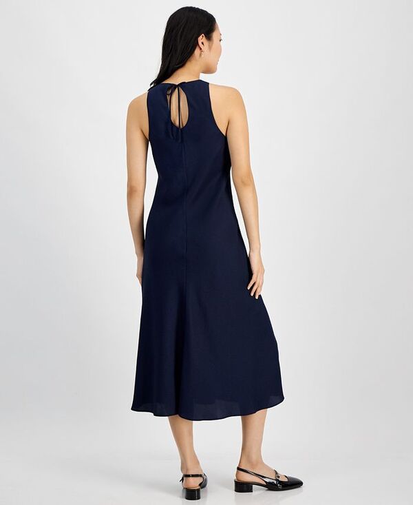 【送料無料】 On 34th レディース ワンピース トップス Women's Hammered Satin Sleeveless Midi Dress Intrepid Blue