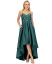 【送料無料】 エリザジェイ レディース ワンピース トップス Women's Beaded-Bodice Pleated High-Low Gown Emera...