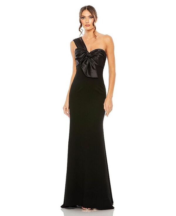 【送料無料】 マックダガル レディース ワンピース トップス Women's One Shoulder Draped Trumpet Gown Black