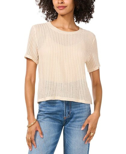 【送料無料】 ヴィンスカムート レディース シャツ トップス Women's Sheer Short-Sleeve Crewneck Tee New Ivory 【送料無料】 ヴィンスカムート レディース シャツ トップス Women's Sheer Short-Sleeve Crewneck Tee New Ivory