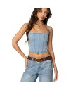 【送料無料】 アディクテッド レディース シャツ トップス Women's Tennessee Denim Corset Light-blue