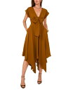 【送料無料】 ワンステイト レディース ワンピース トップス Women's Midi Tie-Front Handkerchief-Hem Dress Cathay Spice(4)