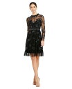【送料無料】 マックダガル レディース ワンピース トップス Women's Sheer Long Sleeve Embellished Midi Dress ...