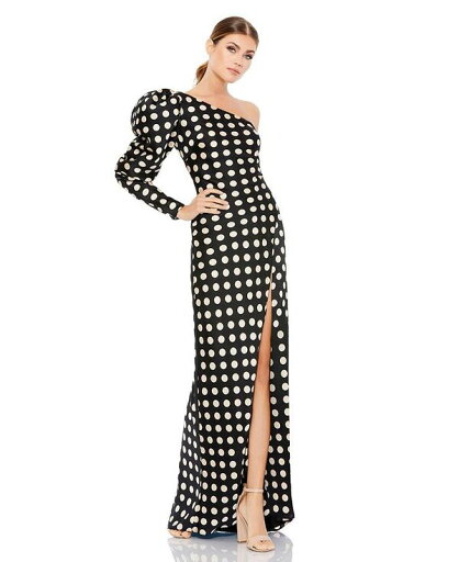 【送料無料】 マックダガル レディース ワンピース トップス Women's One Sleeve Polka Dot Sheath Gown Black white 【送料無料】 マックダガル レディース ワンピース トップス Women's One Sleeve Polka Dot Sheath Gown Black white