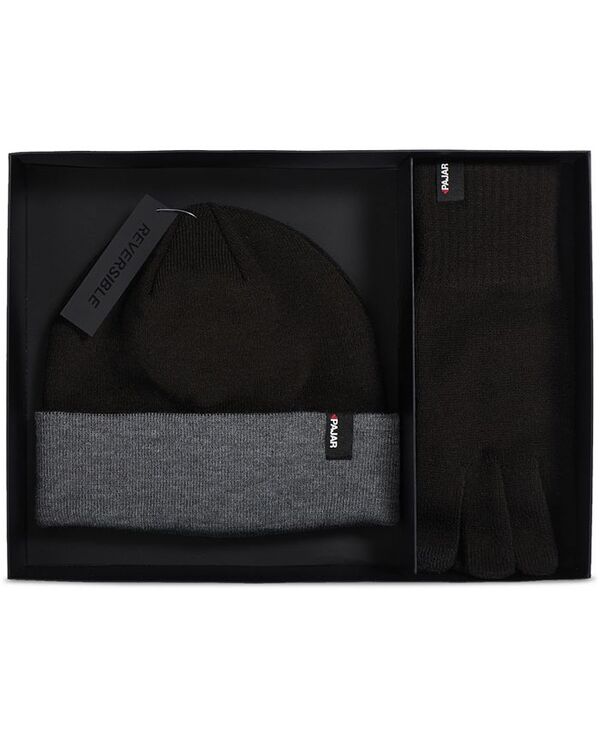 【送料無料】 パジャール メンズ 帽子 アクセサリー Men's 2-Pc. Set Rossland Reversible Beanie Hat & Gloves Black