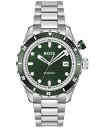 【送料無料】 ヒューゴボス メンズ 腕時計 アクセサリー Men's Bossmatic Silver Stainless Steel Watch 42mm Silver/Green(2)
