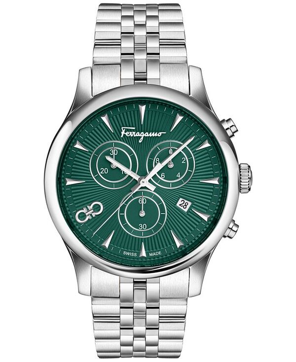 【送料無料】 フェラガモ メンズ 腕時計 アクセサリー Men's Swiss Chronograph Duo Stainless Steel Bracelet Watch 42mm Stainless