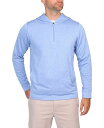 【送料無料】 テーラーバード メンズ Tシャツ トップス Men's Luxe Performance Fleece 1/4 Zip Hoodie Lt blue(4)