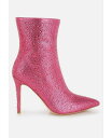 【送料無料】 ロンドンラグ レディース ブーツ・レインブーツ シューズ Anun Rhinestones Embellished High Ankle Boots Pink(4)