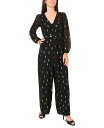 【送料無料】 ミスク レディース ジャンプスーツ トップス Petite Long-Sleeve V-Neck Chiffon Jumpsuit Black G...