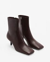 【送料無料】 マンゴ レディース ブーツ・レインブーツ シューズ Women's Leather Kitten-Heel Ankle Boots Chocolate