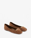 【送料無料】 マンゴ レディース パンプス シューズ Women's Links Detail Leather Ballerina Shoes Medium Brown