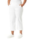 【送料無料】 グロリアバンデービルト レディース カジュアルパンツ ボトムス Plus Size Shape Effect Wide-Leg Cropped Pants Vintage White