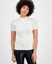 【送料無料】 バースリー レディース シャツ トップス Women's Ribbed Cap-Sleeve Sweater Bar White