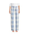 【送料無料】 ランズエンド レディース ナイトウェア アンダーウェア Women's Print Flannel Pajama Pants Clear blue...