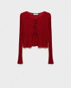 【送料無料】 マンゴ レディース ニット・セーター アウター Women's Ties Detail Knitted Cardigan Red