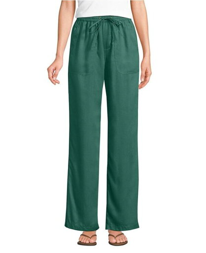 【送料無料】 ランズエンド レディース カジュアルパンツ ボトムス Women's TENCEL Fiber High Rise Wide Leg Pants Washed evergreen 【送料無料】 ランズエンド レディース カジュアルパンツ ボトムス Women's TENCEL Fiber High Rise Wide Leg Pants Washed evergreen