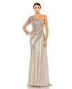 【送料無料】 マックダガル レディース ワンピース トップス Women's Embellished One Shoulder A Line Gown Taup...