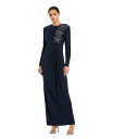 【送料無料】 マックダガル レディース ワンピース トップス Women's Jersey Long Sleeve Fitted Gown With 3D Fl...