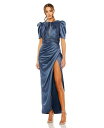 【送料無料】 マックダガル レディース ワンピース トップス Women's Puff Sleeve Pleated Bodice Draped Gown Mi...