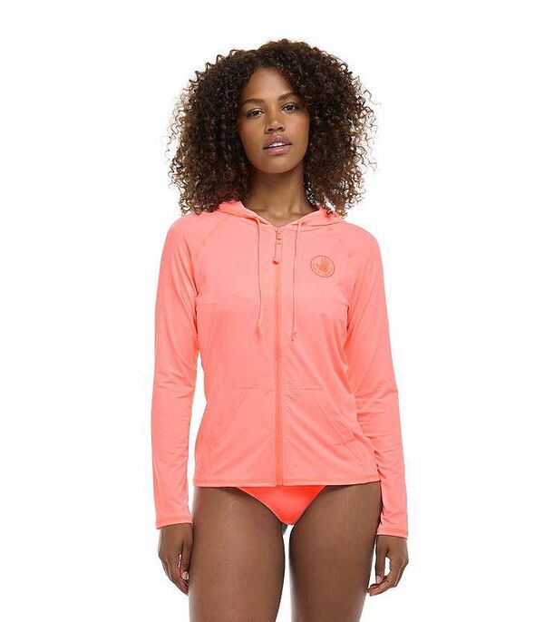 【送料無料】 ボディーグローヴ レディース パーカー・スウェット アウター Women's Barbara Hoodie Rashguard Coral