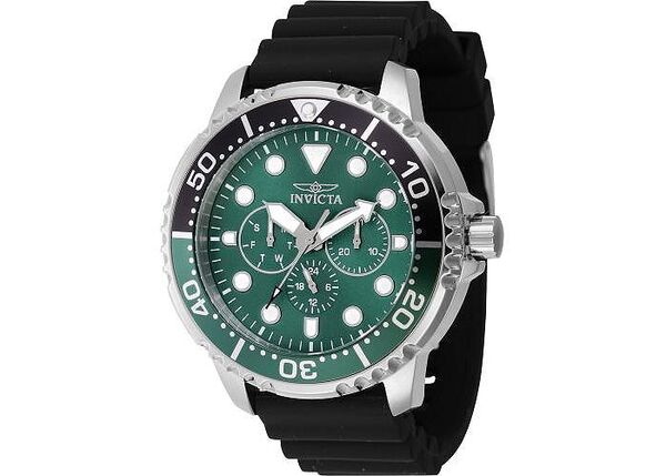 【送料無料】 インビクタ メンズ 腕時計 アクセサリー Men's 47232 Pro Diver Quartz Chronograph Green Dial Watch Black