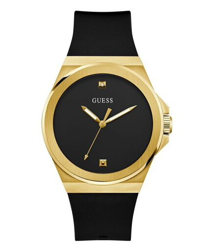 【送料無料】 ゲス メンズ 腕時計 アクセサリー Men's Analog Black Silicone Watch 44mm Black 【送料無料】 ゲス メンズ 腕時計 アクセサリー Men's Analog Black Silicone Watch 44mm Black
