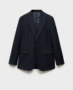 【送料無料】 マンゴ メンズ ジャケット・ブルゾン アウター Men's Slim-Fit Virgin Wool Suit Blazer Dark Navy