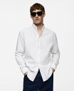 【送料無料】 マンゴ メンズ シャツ トップス Men's Slim-Fit Cotton Oxford Shirt White